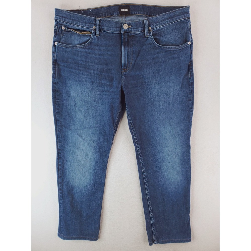 Hudson Jeans Mens 40x30 Blue Byron Straight Stretch Denim Pants Medium‎ Wash